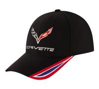 Concept One Chevrolet Gorra de béisbol, Gorra de béisbol con Logotipo de Corvette Flex Fit con ala Curvada, Color Negro, Talla única, Negro -, Talla única