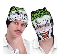 Concept One DC Comics-Gorro de Punto con diseño de Joker Boina, Blanco, Talla única Unisex Adulto