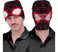 Concept One Marvel Spider-Man Miles Morales - Gorro de Punto con diseño de Calavera de Invierno, Negro/Rojo, Talla única