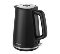 Concept RK2375 - Hervidor de agua eléctrico, 2200 W, 1,7 L, apagado automático, base giratoria de 360°, indicador de agua transparente, color negro
