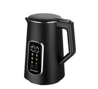 Concept RK3385 - Hervidor de agua (acero inoxidable, doble pared, 1,7 L), color negro