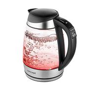 CONCEPT RK4120 RK4130 - Hervidor de agua (1,7 L, con filtro, ajuste de temperatura, diseño exclusivo, cristal/acero inoxidable), color negro