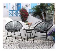 Concept-Usine | Acapulco Juego de 2 sillones Huevo + Mesa Baja Gris