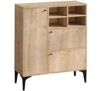 Concept Usine Aparador alto de 3 puertas y 4 hornacinas en color roble 100x125cm