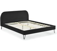 Concept Usine Cama de terciopelo negro 140 x 190 cm