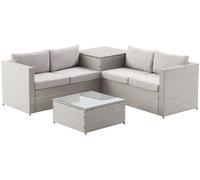 Concept Usine Conjunto de jardín de resina trenzada 4 plazas con caja integrada