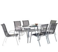 Concept Usine Conjunto de mesa de aluminio + 6 sillas de acero