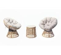 Concept Usine Conjunto de muebles de jardín 2 sillones y 1 mesa