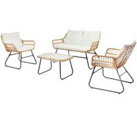 Concept Usine Conjunto de muebles de jardín 4 plazas efecto ratán