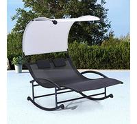 Concept-Usine | Essaouira - Transat Doble con toldo Negro y Crudo