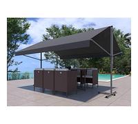 Concept-Usine | Estor Banne Manual Doble Pendiente 4 x 3 m | ISEO Gris | Lona de poliéster Repelente al Agua | Protección UV | Ajuste práctico con manivela | Estructura de Aluminio Ligera y Robusta