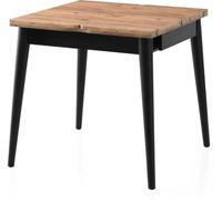 Concept Usine Mesa de comedor extensible para 4 en mármol negro 80 cm