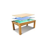 Concept-Usine | Mesa de Comedor Multijuegos Atlanta 3 en 1 | Billar | Ping-Pong | Juegos Multifunción | Accesorios Incluidos | Regalo para la Familia