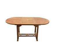 Concept-Usine | Mesa Kajang 6: Mesa de Jardín Ovalada Extensible en Teck Brut 6 Personas