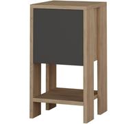 Concept Usine Mesilla de noche de madera y gris con almacenaje