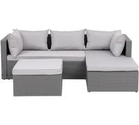 Concept Usine Mueble de jardín de resina tejida de 4 plazas gris/gris claro