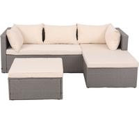 Concept Usine Mueble de jardín de resina trenzada de 4 plazas gris/beige