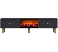 Concept Usine Mueble de TV con chimenea LED 150cm gris antracita
