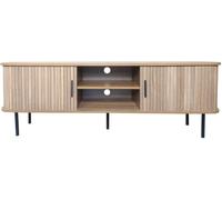 Concept Usine Mueble de TV de madera estriada con puertas correderas 140cm
