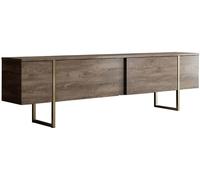 Concept Usine Mueble de TV de madera y oro con almacenamiento de 180 cm