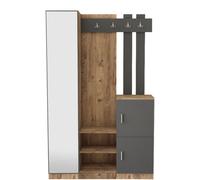 Concept Usine Mueble recibidor madera y gris con espejo