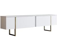 Concept Usine Mueble TV blanco y dorado con 2 puertas 180 cm