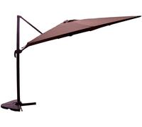 Concept Usine Parasol excéntrico chocolate cuadrado de 3 x 3 m, giratoria a 360 °