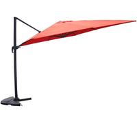 Concept Usine Parasol excéntrico terracota cuadrado de 3 x 3 m giratoria a 360 °