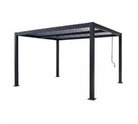 CONCEPT USINE | Pérgola Bioclimática CORFU Negra | 4 x 3 m | Estructura de Aluminio | Láminas Orientables | Diseño Puro y Funcional | Muebles Contemporáneos Duraderos | Confort y Durabilidad en el Día