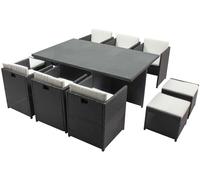 Concept Usine Salón de jardín encastrable 10 personas resina trenzada gris/blanco