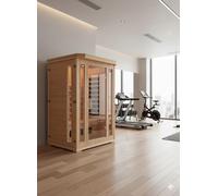 Concept-Usine | Sauna de Cuerpo Entero en Madera para 2 Personas| Reduce el Estrés y Relaja los Músculos con su Cromoterapia 7 Colores y 5 Difusores Infrarrojos| Sin Vapor: Calor Seco + Económico