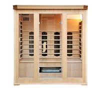 Concept-Usine | Sauna de Cuerpo Entero en Madera para 4 o 5 Personas| Reduce el Estres y Relaja los Musculos | Cromoterapia 7 Colores y 8 Difusores Infrarrojos| Sin Vapor : Calor Seco + Economico