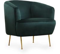 Concept Usine Sillón de terciopelo verde - patas doradas