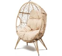 Concept Usine Sillón fondo de huevo en el efecto de ratán de resina beige