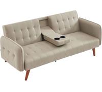 Concept Usine Sofá cama 3 plazas con mesa central plegable beige