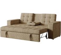 Concept Usine Sofá cama de 3 plazas beige de pana