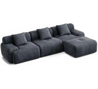 CONCEPT FÁBRICA | Sofá esquinero Sheffield 5-6 plazas gris antracita | Meridiana modular | Pana suave | Cojines incluidos | Diseño contemporáneo | Comodidad firme | Longitud 300 cm