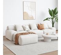 Concept Usine Sofá esquinero de 5-6 plazas con chaise longue modular de pana beige