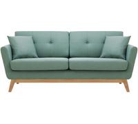 Concept Usine Sofá escandinavo de 3 plazas y 2 cojines de tela verde agua