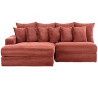Concept Usine Sofá esquinero de 2/3 plazas con asiento profundo en pana terracota