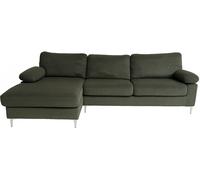 Concept Usine Sofá esquinero de 4-5 plazas chaise longue izquierdo pana verde