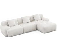 Concept Usine Sofá esquinero de 5-6 plazas con chaise longue de pana beige