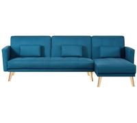 Concept Usine Sofá esquinero reversible y cama de 4 plazas en tejido azul pato