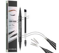 Conceptan ceja lápiz, pluma de ceja conceptan, lápiz de cejas de doble extremo con punta de microfork, 3D a prueba de manchas a prueba de agua, cabello de golpe fino natural para (04)