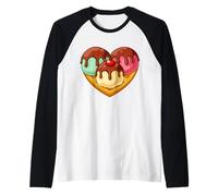 Concepto de Comida rápida en Forma de corazón Helado de Amor Camiseta Manga Raglan
