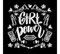 Concepto de eslogan de letras a mano con la palabra "Girl Power" Pegatinas de pared de papel adhesivo 54.6x55.5cm Autoadhesivo Blanco