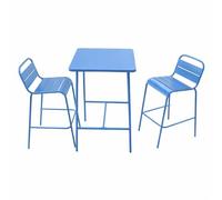 CONCEPTO DE FÁBRICA | Jardín BERGAME 2 plazas Acero Azul | Gran Salón Exterior Amistoso | Muebles Jardín Terraza Piscina | Resistencia Sol & Intemperies | Premium Design Amigable