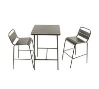 CONCEPTO DE FÁBRICA | Jardín BERGAME 2 plazas Acero Gris | Gran Salón Exterior Amistoso | Muebles Jardín Terraza Piscina | Resistencia Sol & Intemperies | Premium Design Amigable