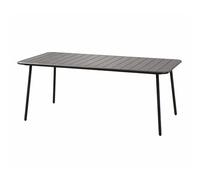 CONCEPTO DE FÁBRICA | Mesa de jardín BERGAME 6 plazas 160 cm Acero Gris | Mesa de comedor grande al aire libre | Muebles Jardín Terraza Piscina | Resistencia Sol & Temperies | Premium Design Amigable
