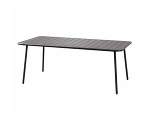 CONCEPTO DE FÁBRICA | Mesa de jardín BERGAME 6 plazas 160 cm Acero Gris | Mesa de comedor grande al aire libre | Muebles Jardín Terraza Piscina | Resistencia Sol & Temperies | Premium Design Amigable